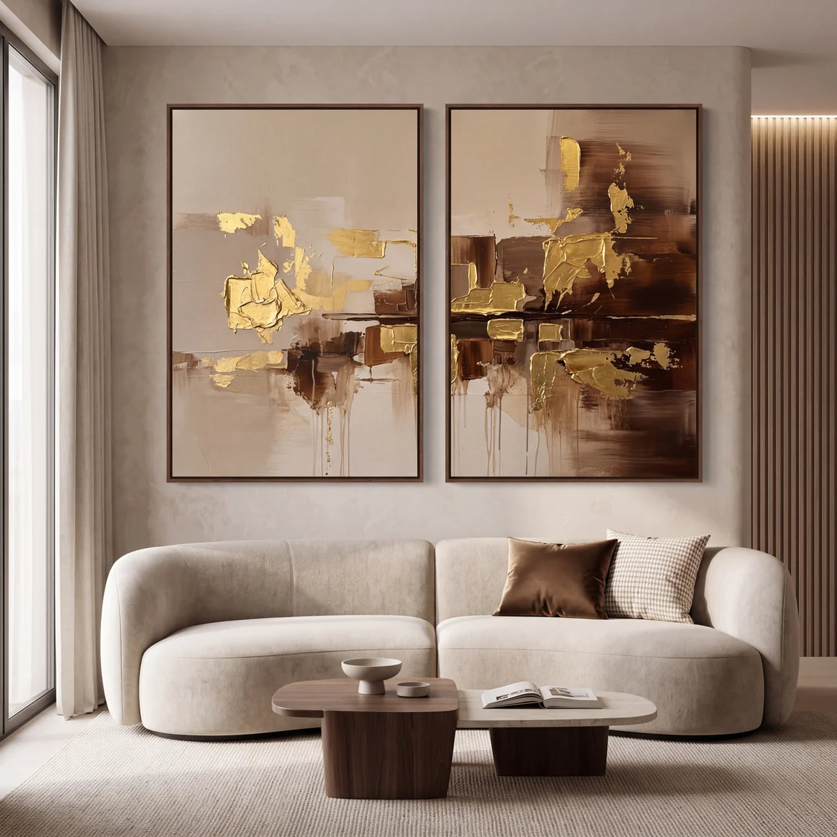 Quadro Decorativo Metrópole Dourada - Dupla