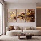 Quadro Decorativo Metrópole Dourada - Trio