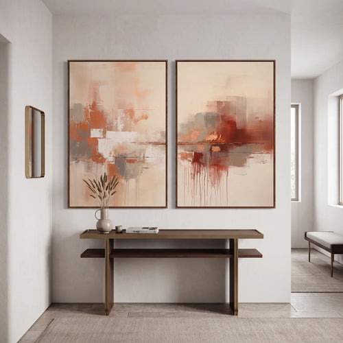 Quadro Decorativo Bruma Terracota - Dupla