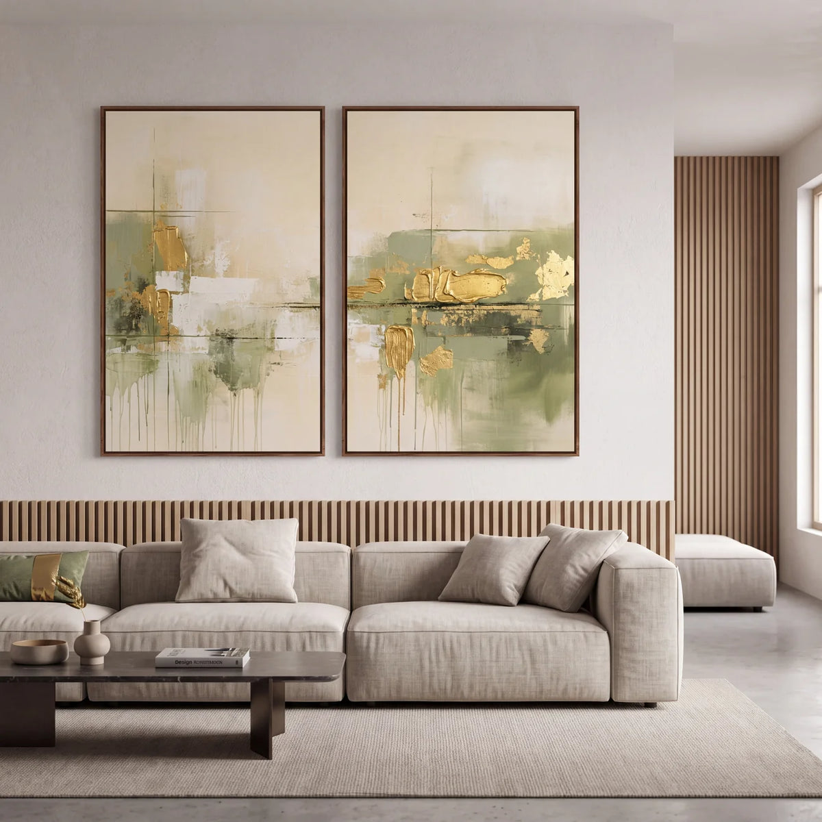 Quadro Decorativo Serenidade de Oliva - Dupla