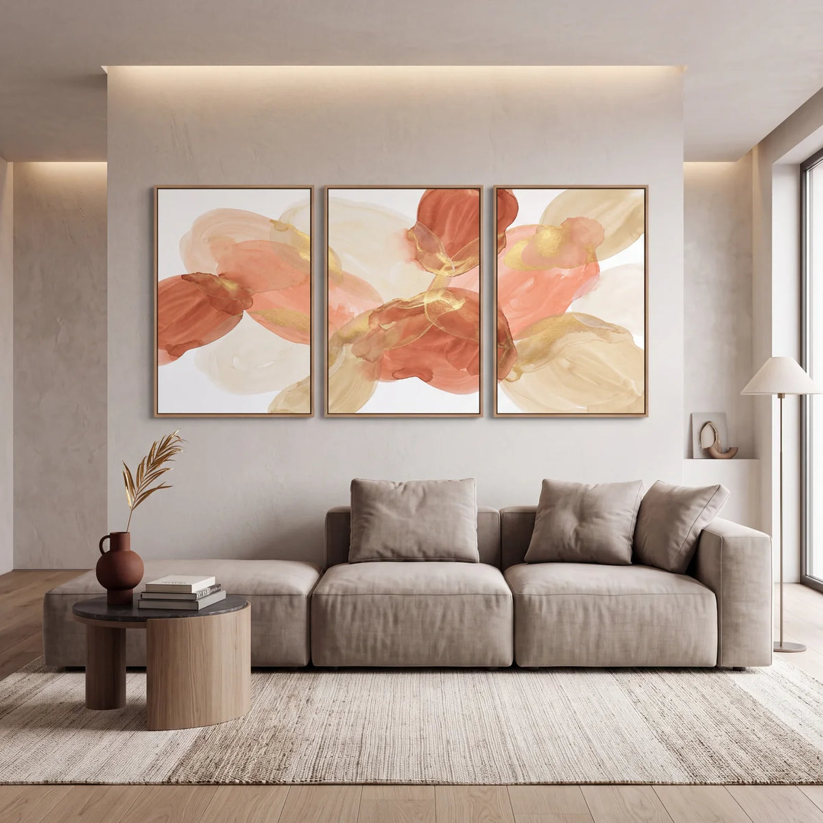 Quadro Decorativo Pétalas de Terracota - Trio