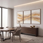 Quadro Decorativo Ondas de Champagne - Trio