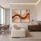 Quadro Decorativo Veios de Terracota - Dupla