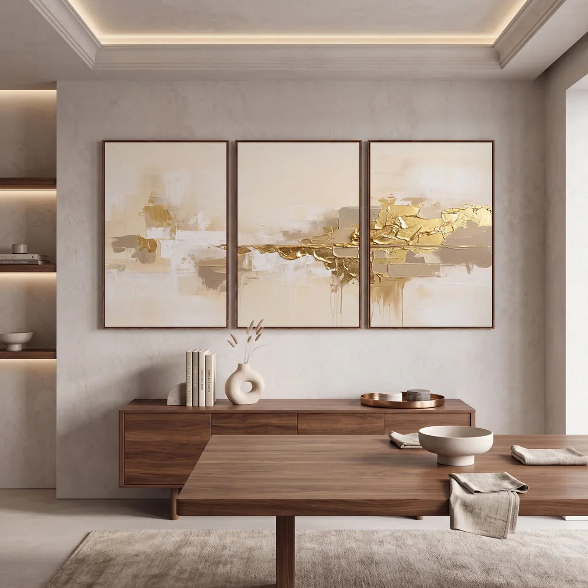 Quadro Decorativo Horizonte de Ouro - Trio