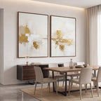 Quadro Decorativo Fragmentos Dourados - Dupla