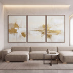 Quadro Decorativo Fragmentos Dourados - Trio