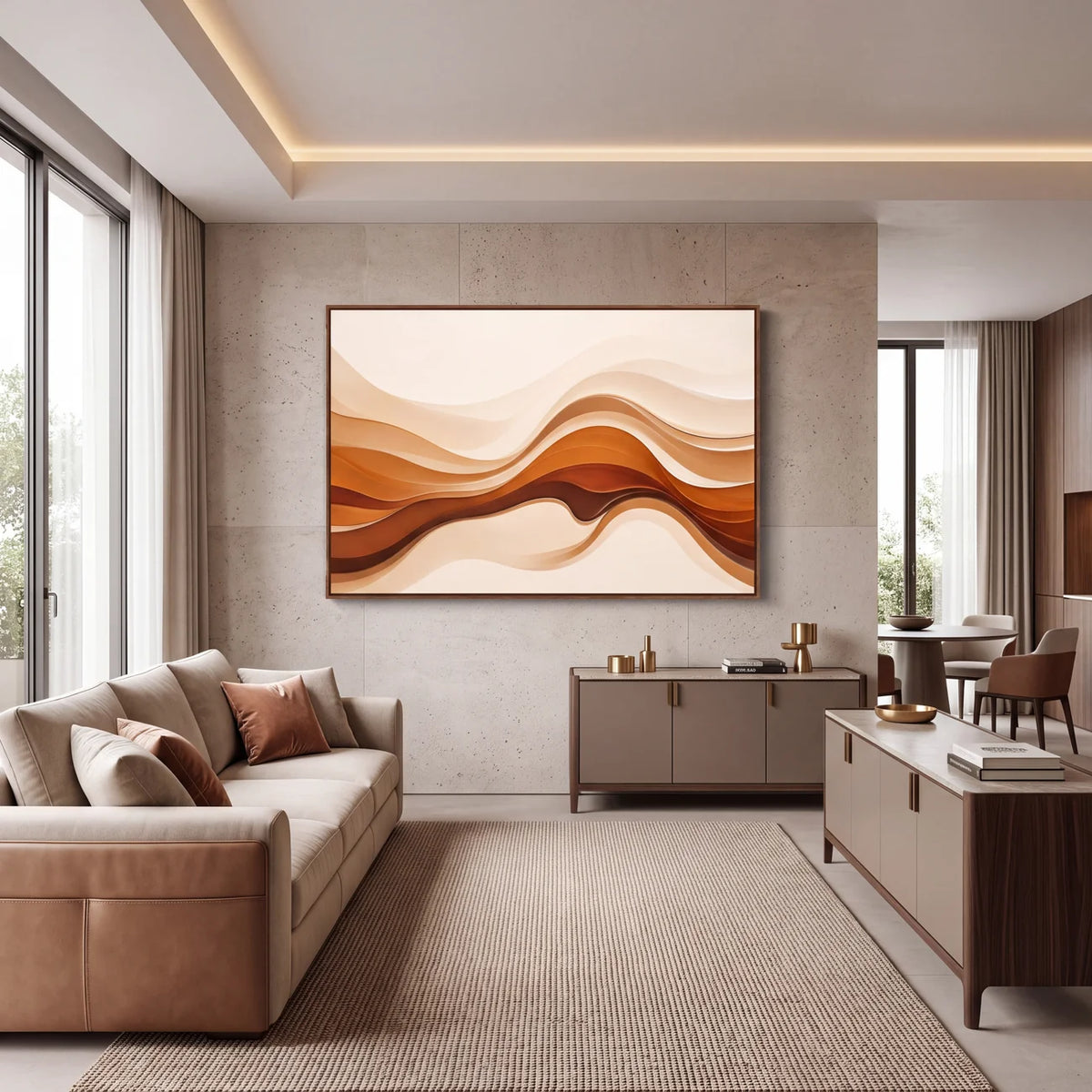 Quadro Decorativo Camadas de Terracota - 1 Peça