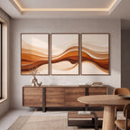 Quadro Decorativo Camadas de Terracota - Trio