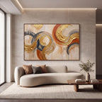 Quadro Decorativo Órbita Dourada - 1 Peça