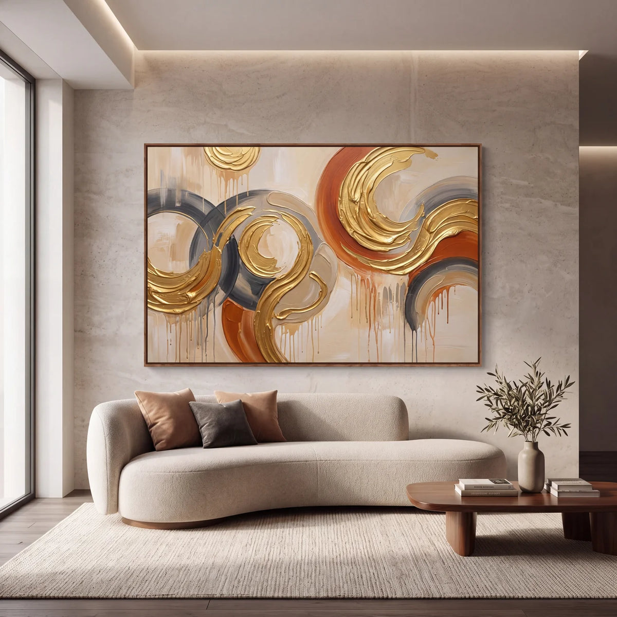 Quadro Decorativo Órbita Dourada - 1 Peça