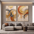 Quadro Decorativo Órbita Dourada - Dupla