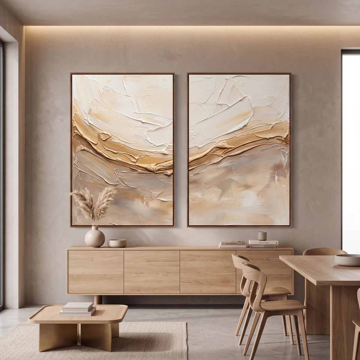 Quadro Decorativo Relevo de Areia - Dupla