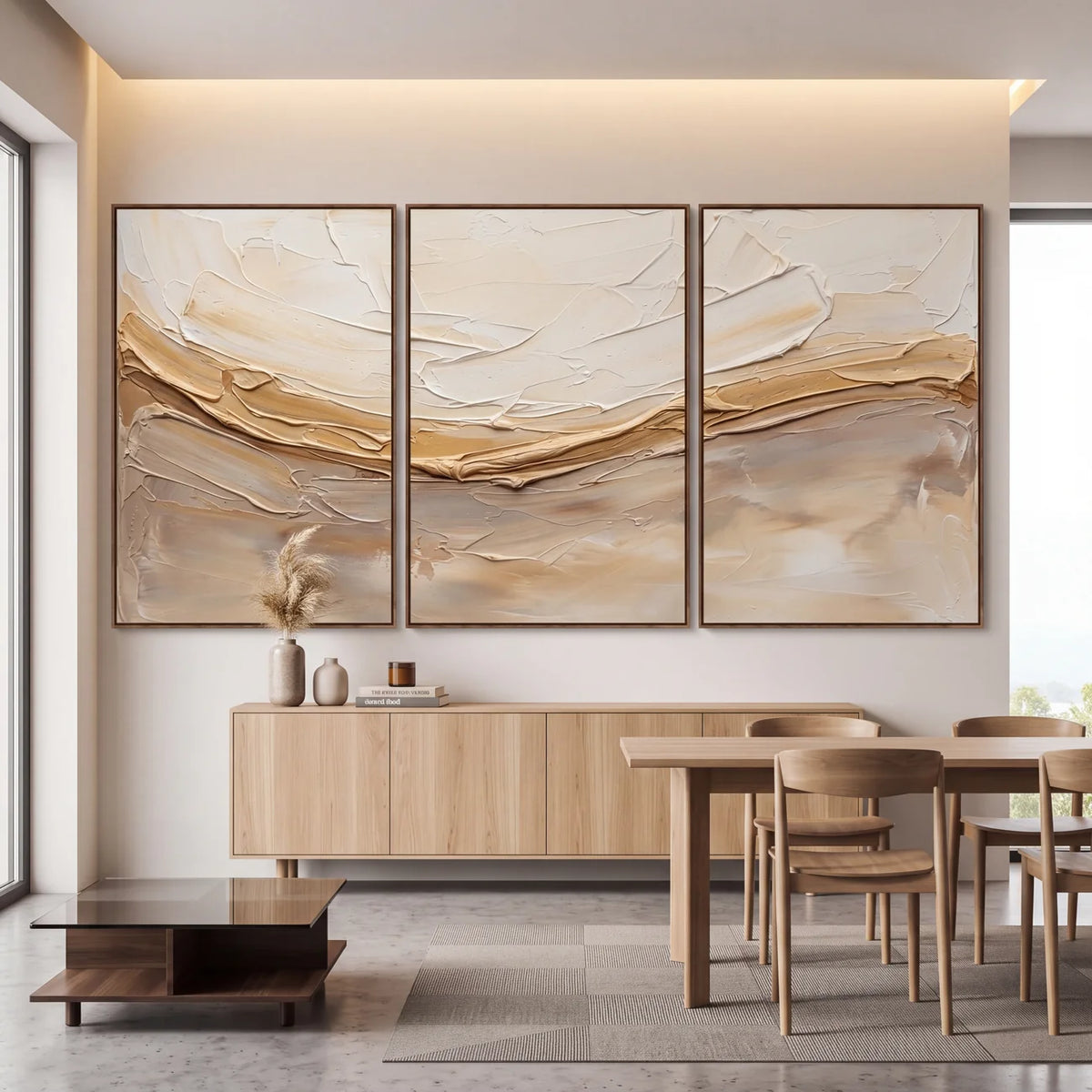 Quadro Decorativo Relevo de Areia - Trio