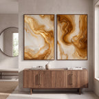 Quadro Decorativo Ouro Líquido - Dupla