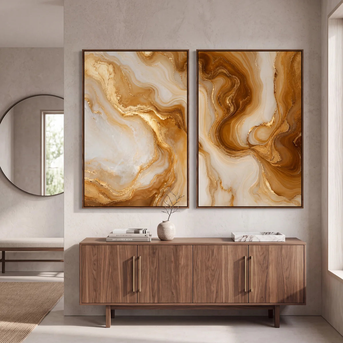 Quadro Decorativo Ouro Líquido - Dupla