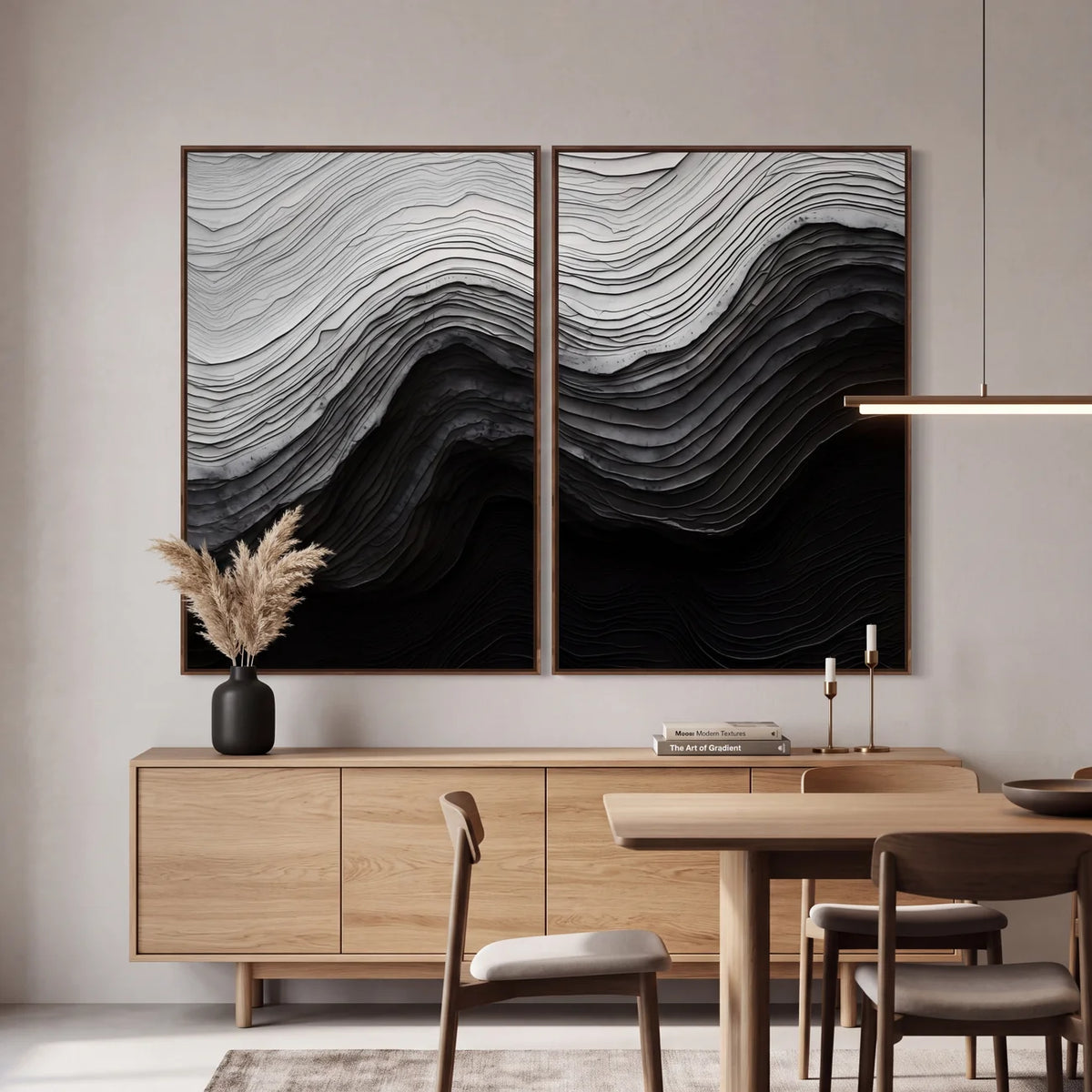 Quadro Decorativo Maré de Ônix - Dupla