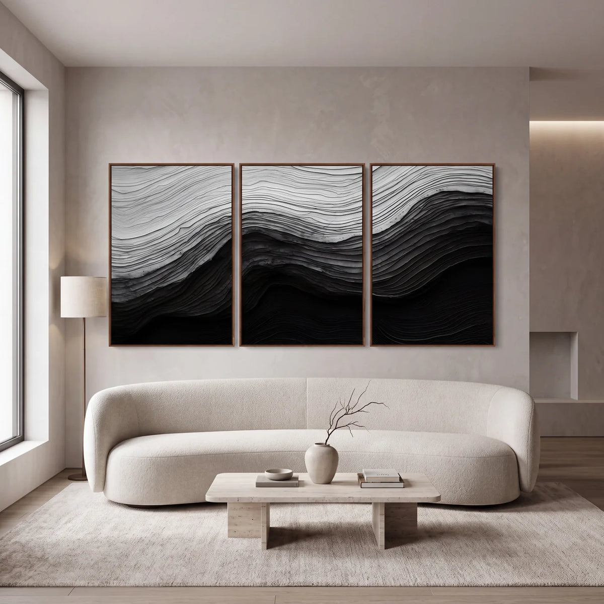 Quadro Decorativo Maré de Ônix - Trio