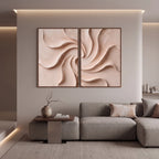 Quadro Decorativo Vórtice de Marfim - Dupla