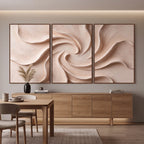 Quadro Decorativo Vórtice de Marfim - Trio