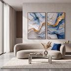 Quadro Decorativo Correnteza Azul - Dupla