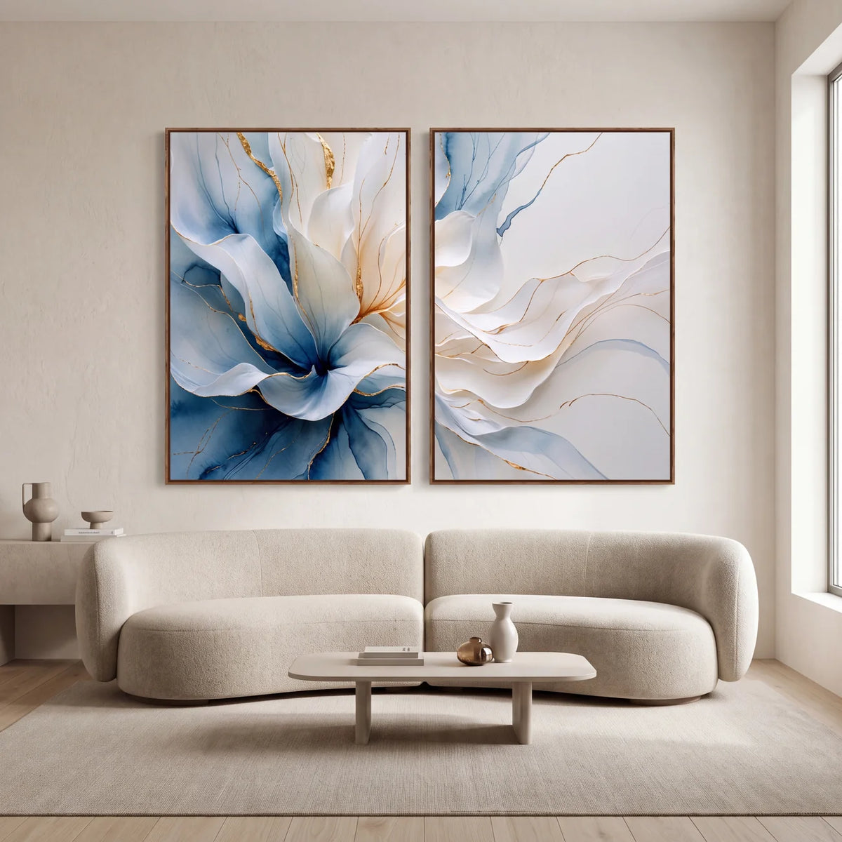 Quadro Decorativo Flor de Safira - Dupla