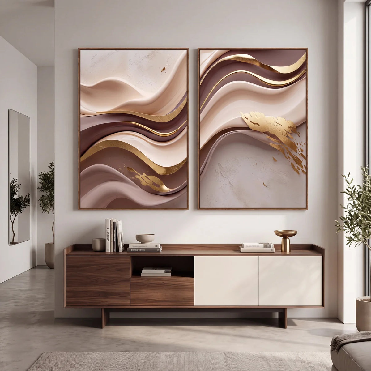 Quadro Decorativo Ondas de Cacau - Dupla