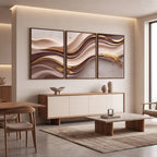 Quadro Decorativo Ondas de Cacau - Trio