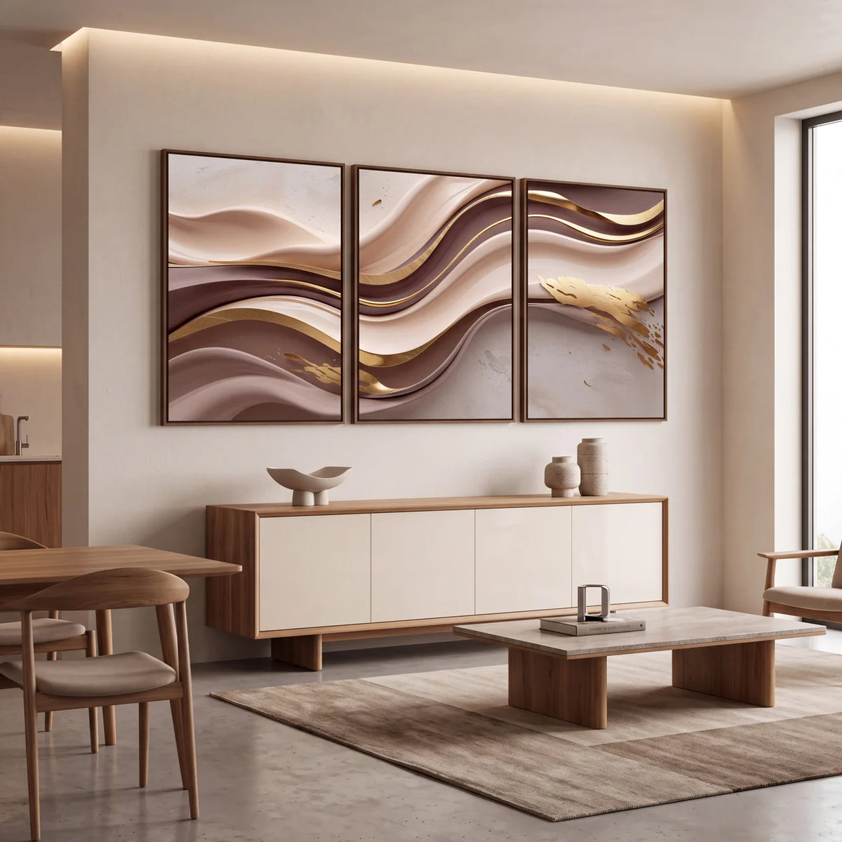 Quadro Decorativo Ondas de Cacau - Trio