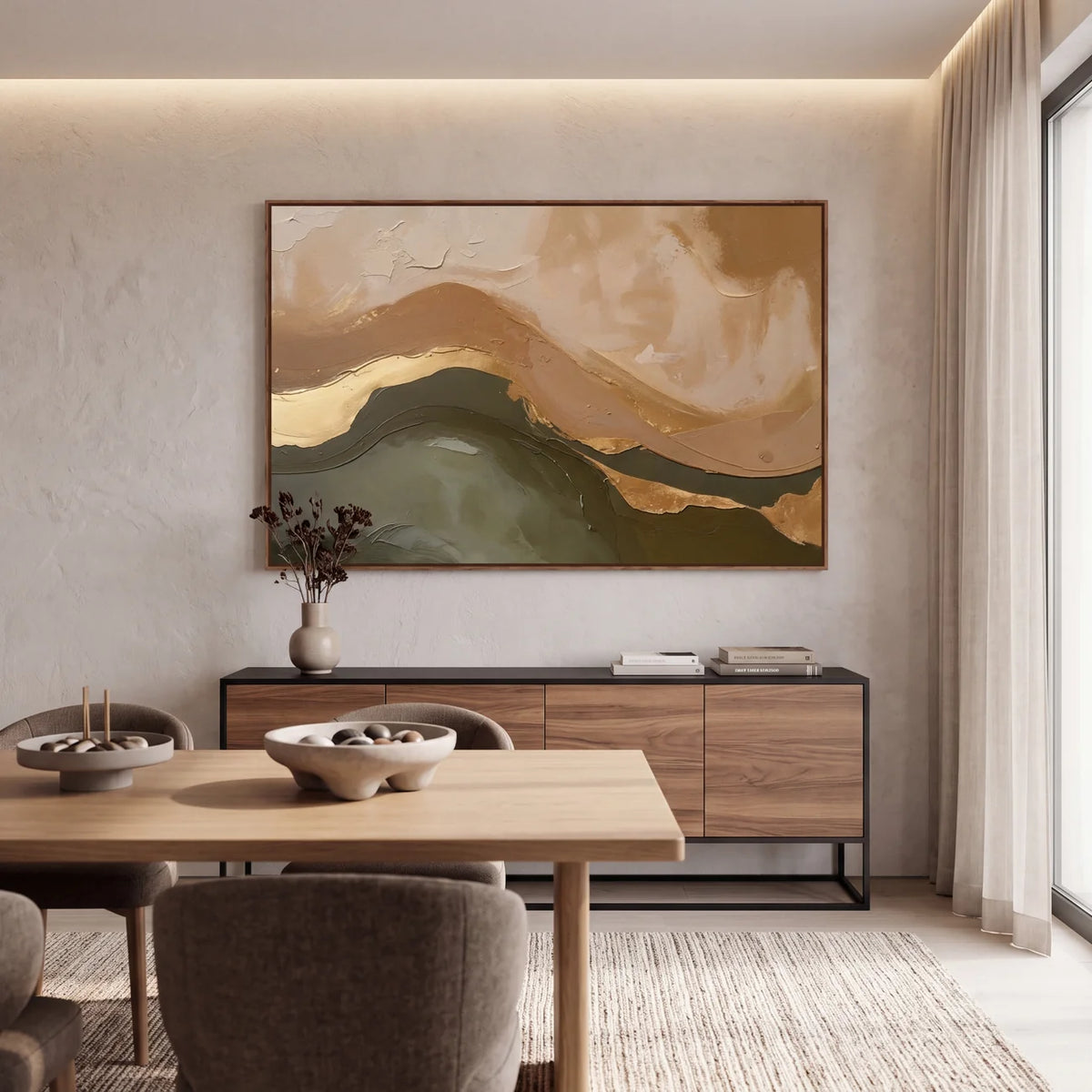 Quadro Decorativo Horizonte Oliva - 1 Peça