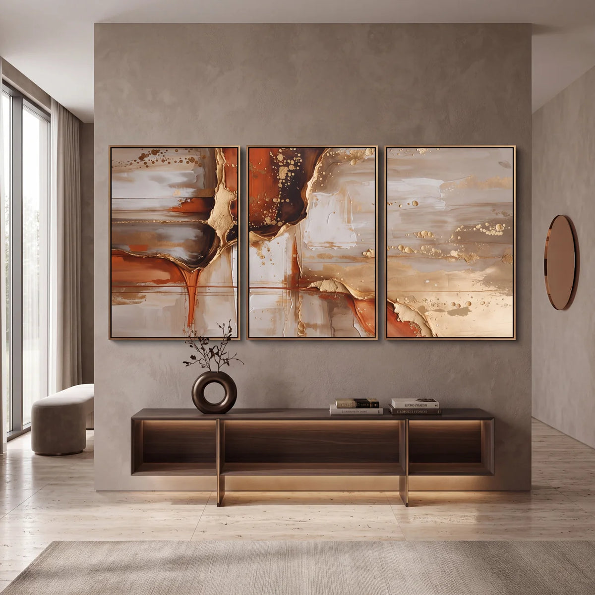Quadro Decorativo Fragmentos de Cobre - Trio