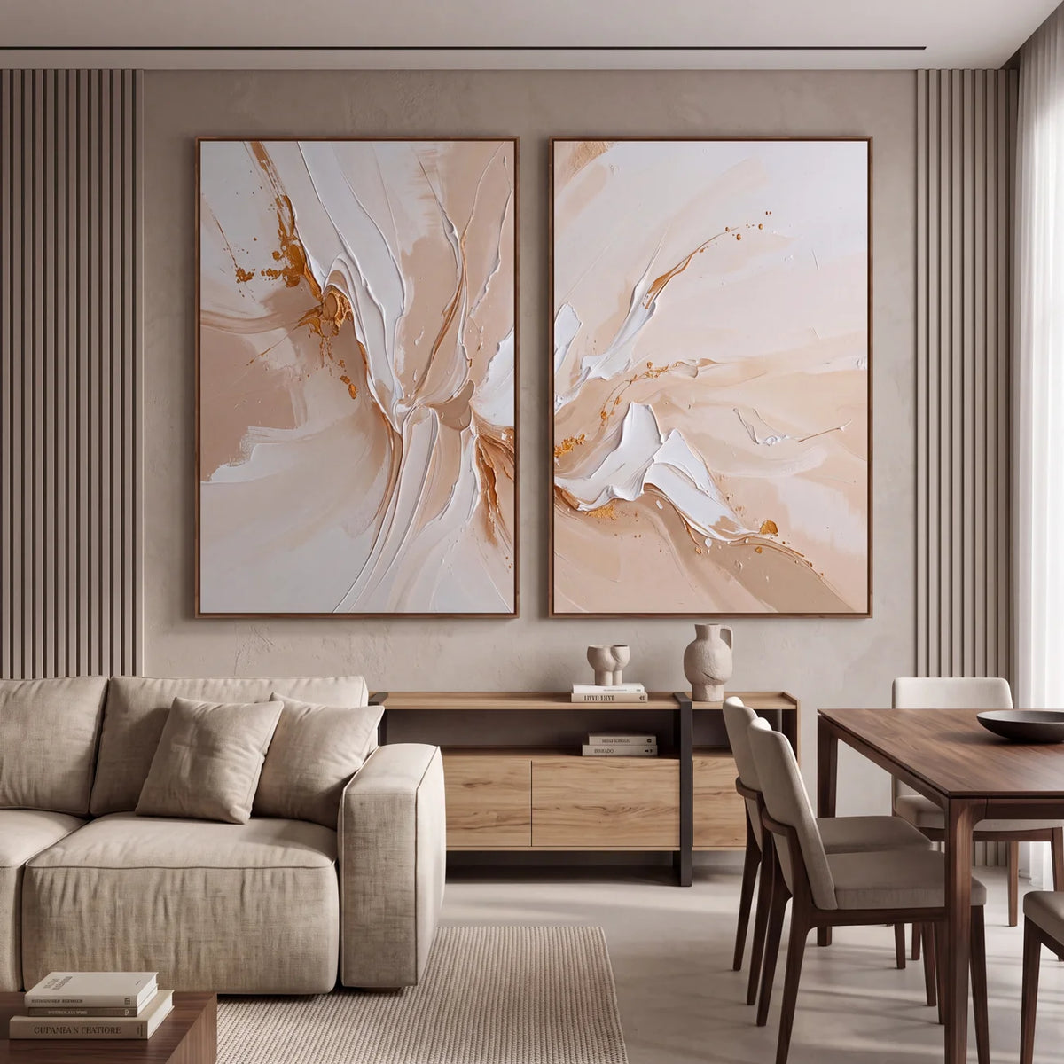 Quadro Decorativo Voo de Marfim - Dupla