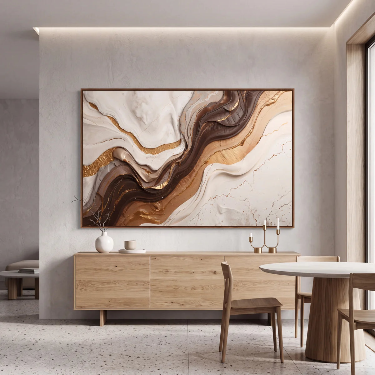 Quadro Decorativo Veios de Nogueira - 1 Peça