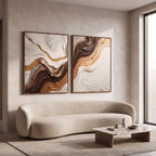 Quadro Decorativo Veios de Nogueira - Dupla