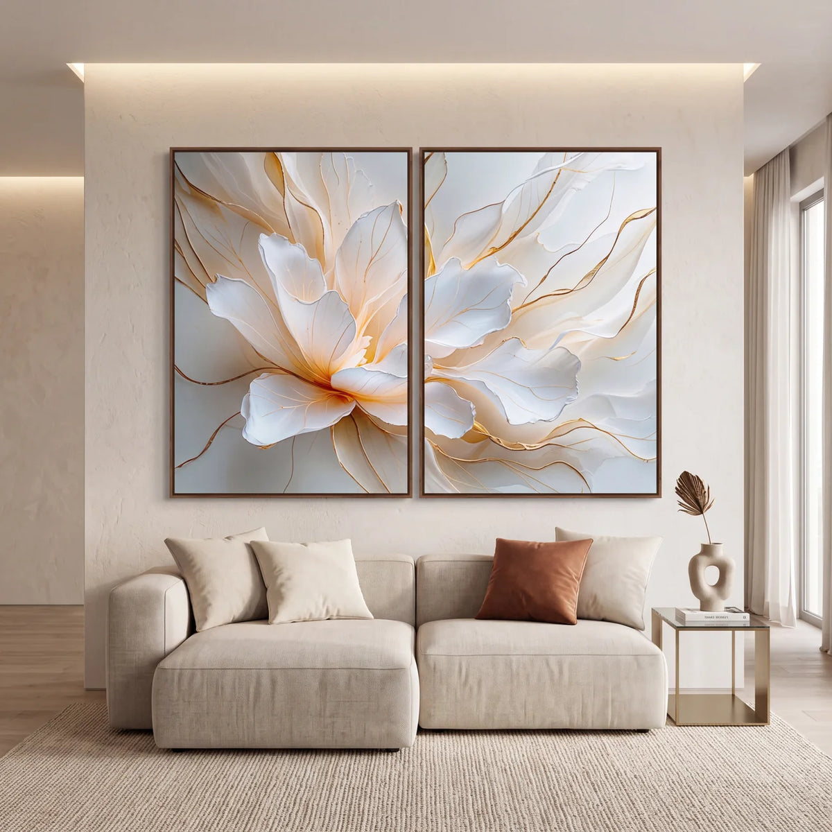Quadro Decorativo Flor de Alabastro - Dupla