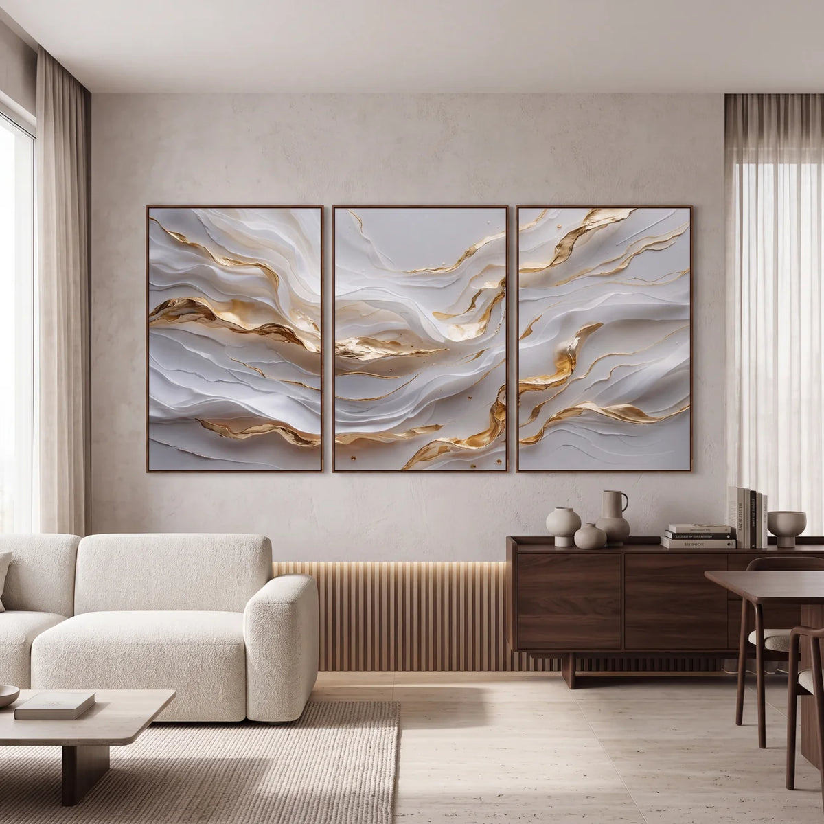 Quadro Decorativo Ramo de Linho - Trio