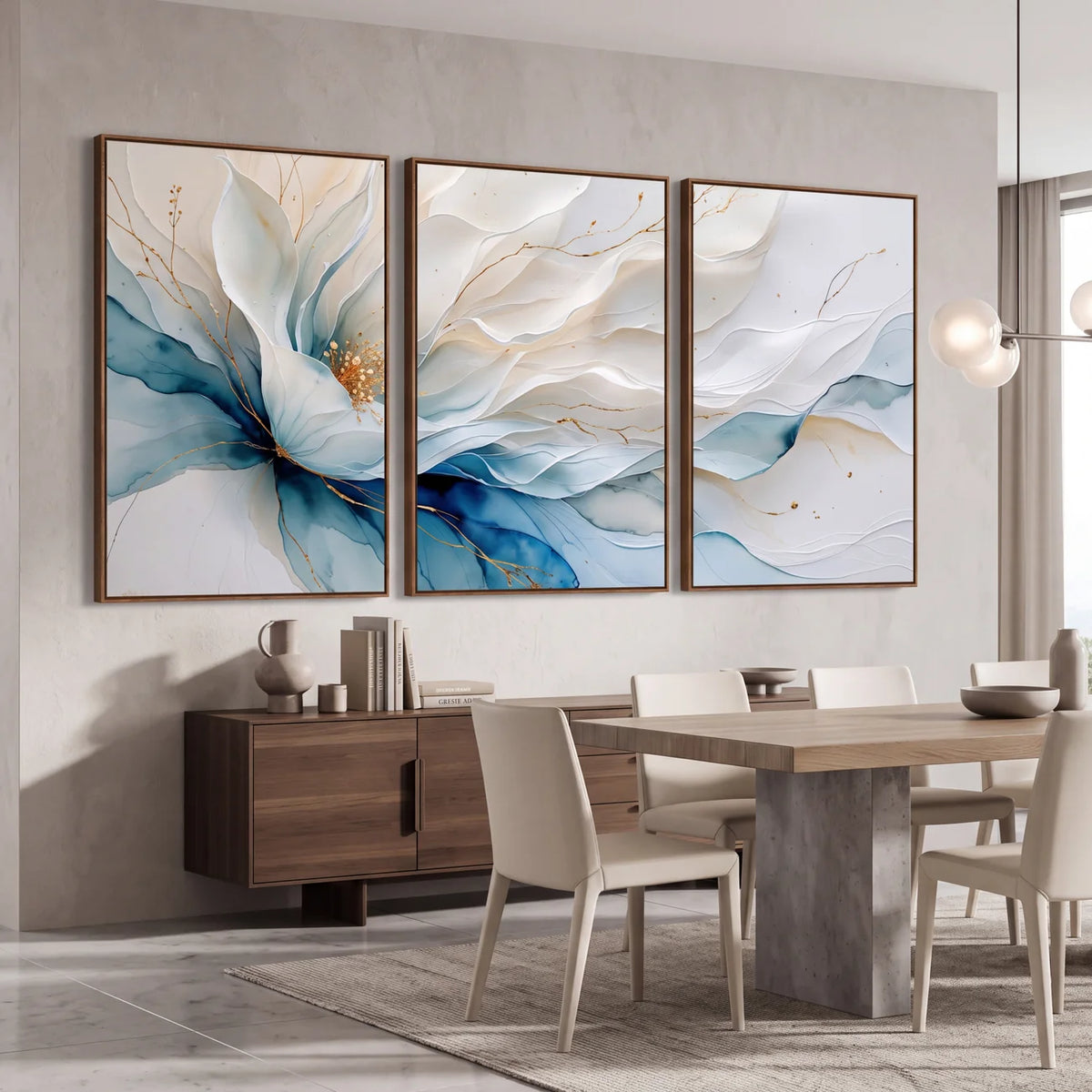 Quadro Decorativo Folhas de Bronze - Trio