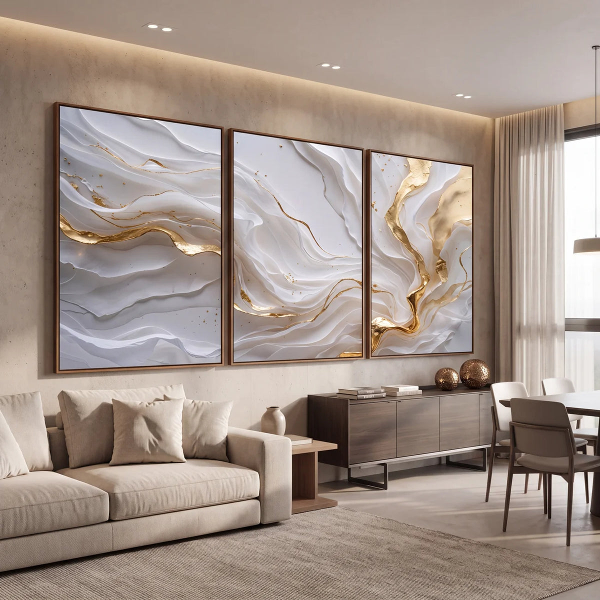 Quadro Decorativo Campos de Âmbar - Trio