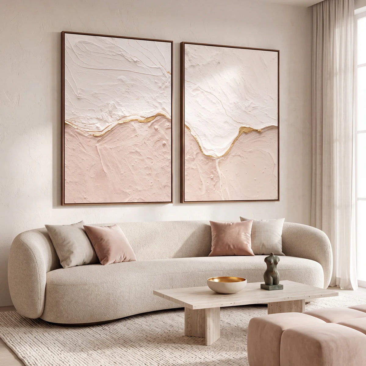 Quadro Decorativo Nuvem de Taupe - Dupla