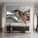 Quadro Decorativo Ondas Metálicas