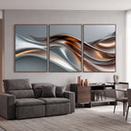Quadro Decorativo Ondas Metálicas