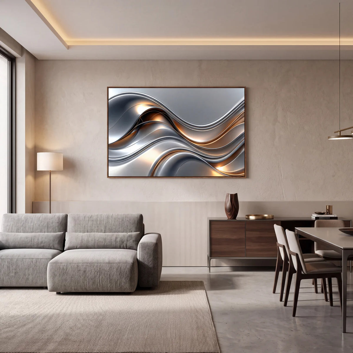 Quadro Decorativo Fluxo Metálico