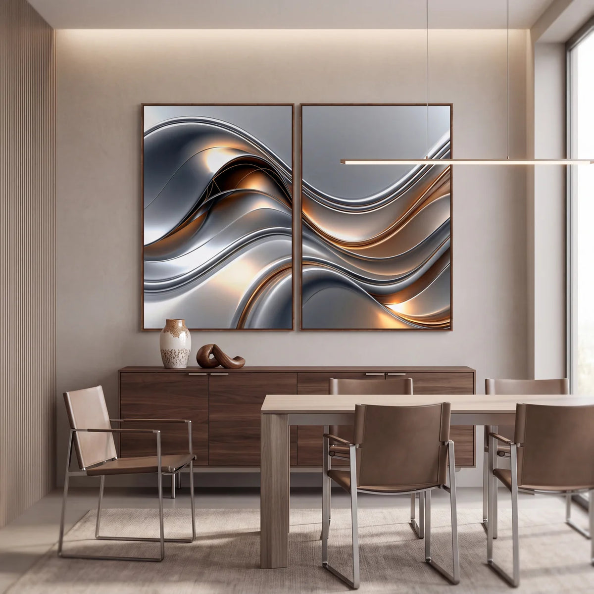 Quadro Decorativo Fluxo Metálico