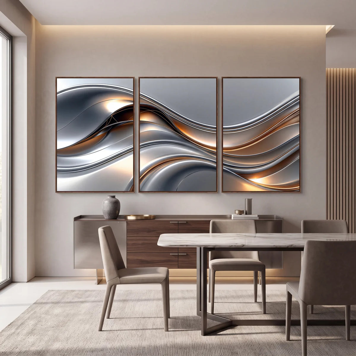 Quadro Decorativo Fluxo Metálico