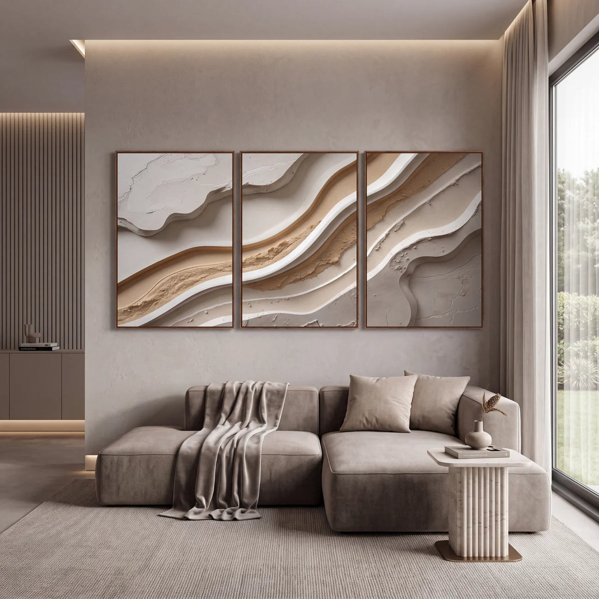 Quadro Decorativo Estratos de Marfim