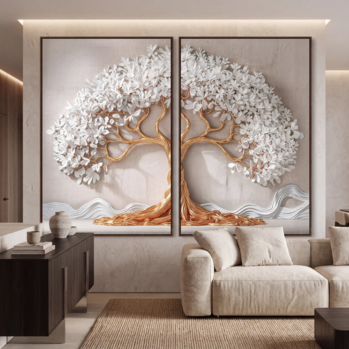 Quadro Decorativo Árvore da Vida Dourada
