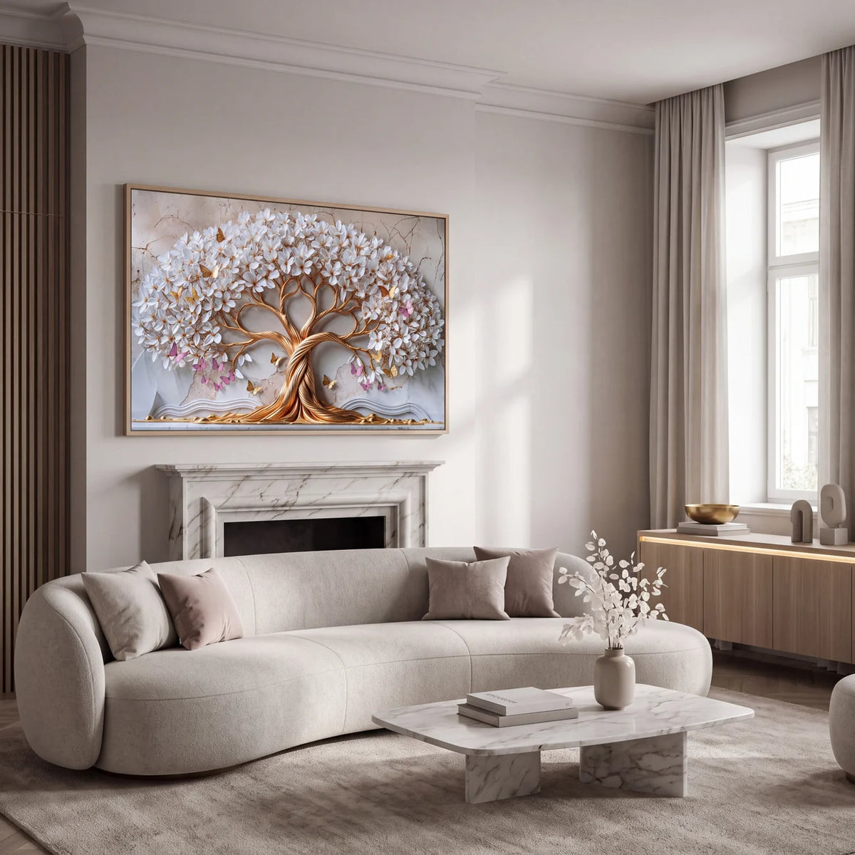Quadro Decorativo Árvore da Vida Rosé