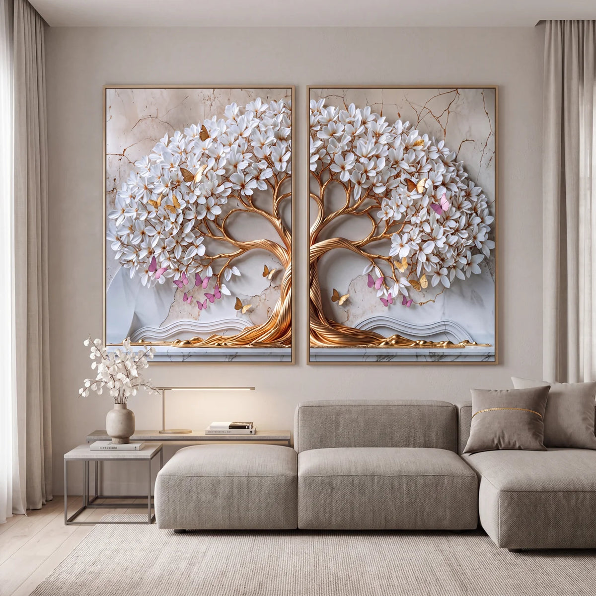 Quadro Decorativo Árvore da Vida Rosé