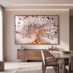 Quadro Decorativo Árvore da Vida Flores de Rubi