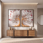 Quadro Decorativo Árvore da Vida Flores de Rubi