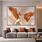 Quadro Decorativo Folhas de Bananeira Canela
